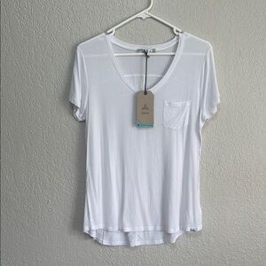 White V-Neck Women's Top